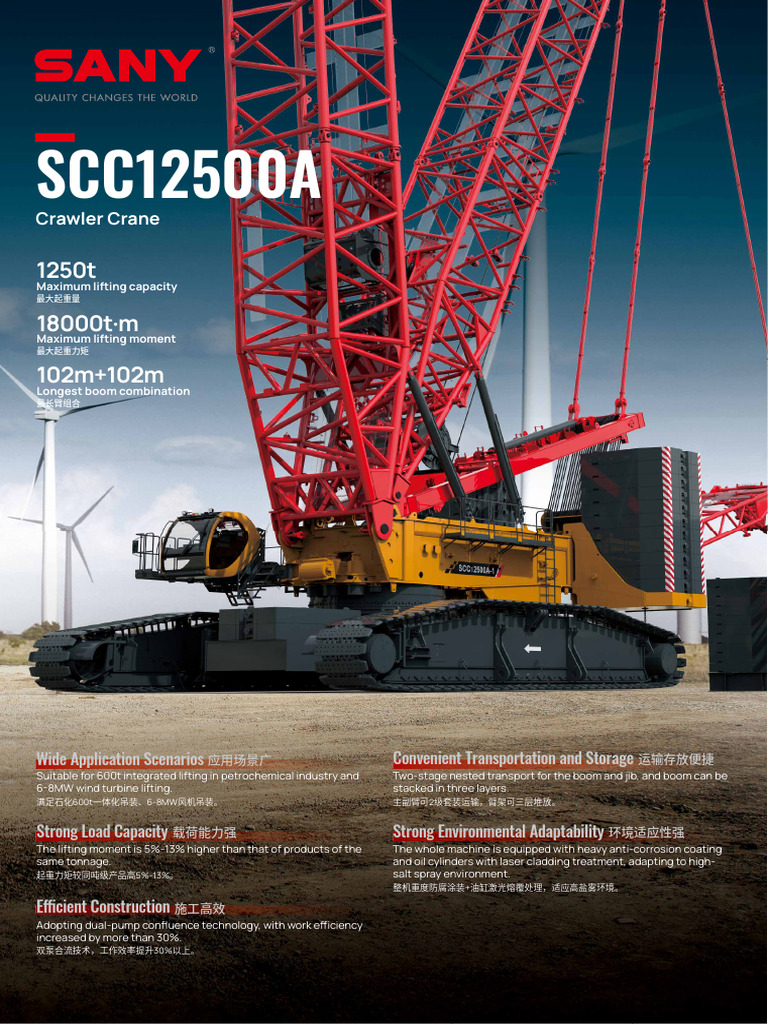 SANY SCC12500A Crane Specifications | PDF | Engines | Crane (Machine)