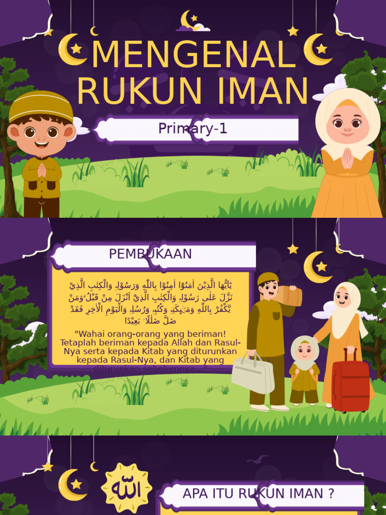 Ungu Ilustratif Presentasi Mengenal Rukun Iman | PDF
