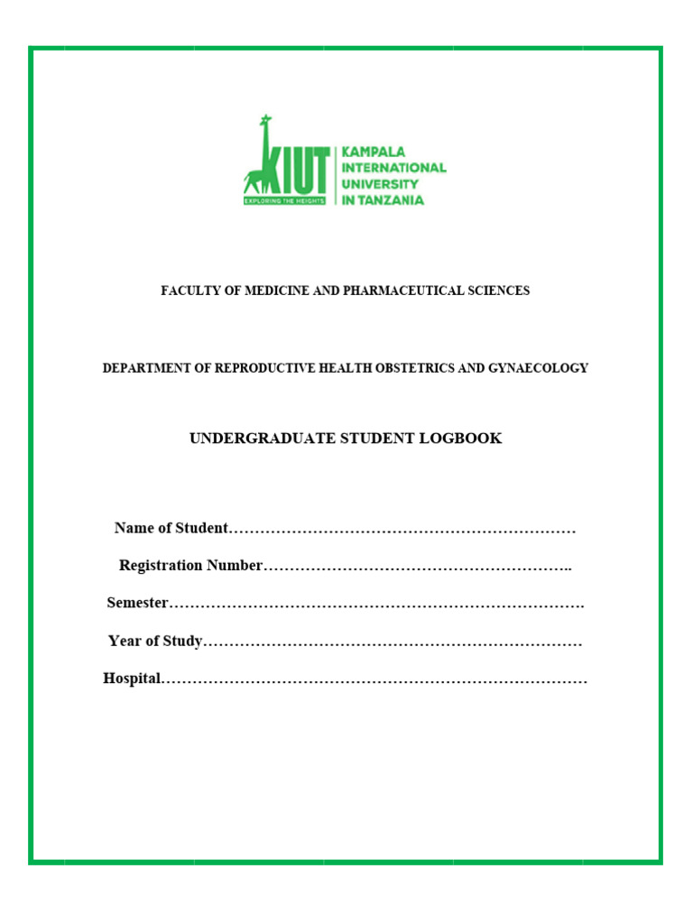 Clinical Skills Logbook for OBGYN Students | PDF | Medical Diagnosis ...