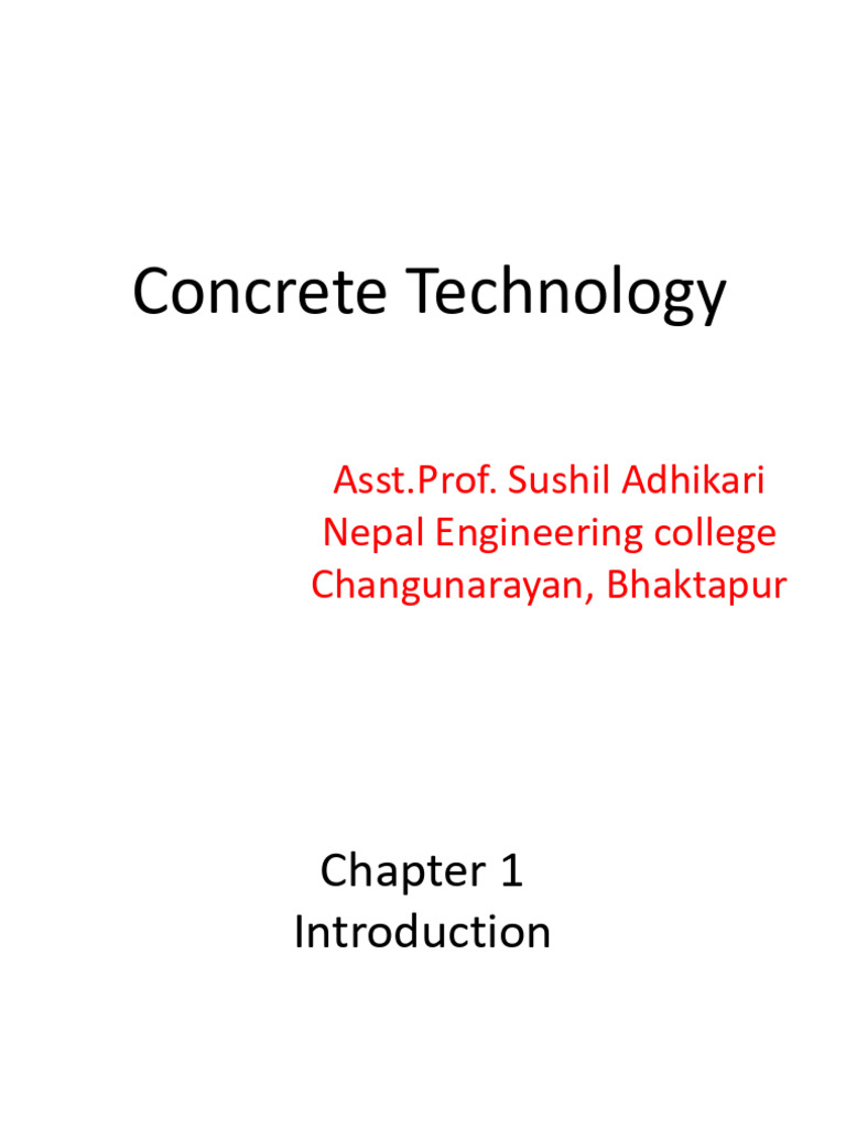 Concrete Technology Overview and Properties | PDF | Concrete | Cement