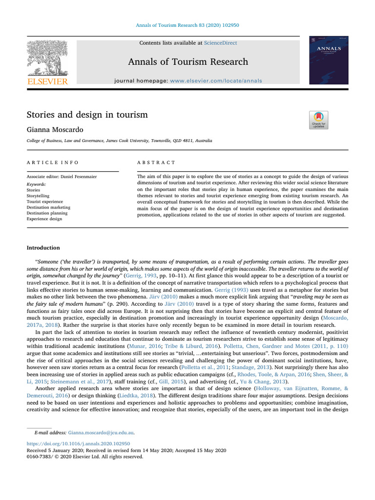 Storytelling in Tourism Design | PDF | Tourism | Narrative