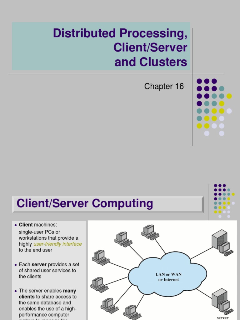 Distributed Processing, Client/Server and Clusters | Client–Server ... image.