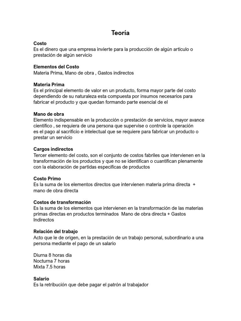 Elementos y Tipos de Costos Empresariales | PDF | Business | Costo
