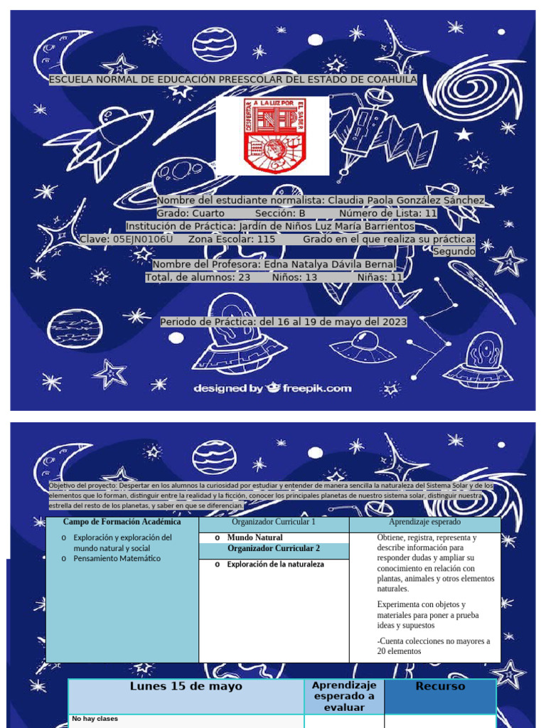 Explorando el Universo Preescolar | PDF | Educación de la primera ...