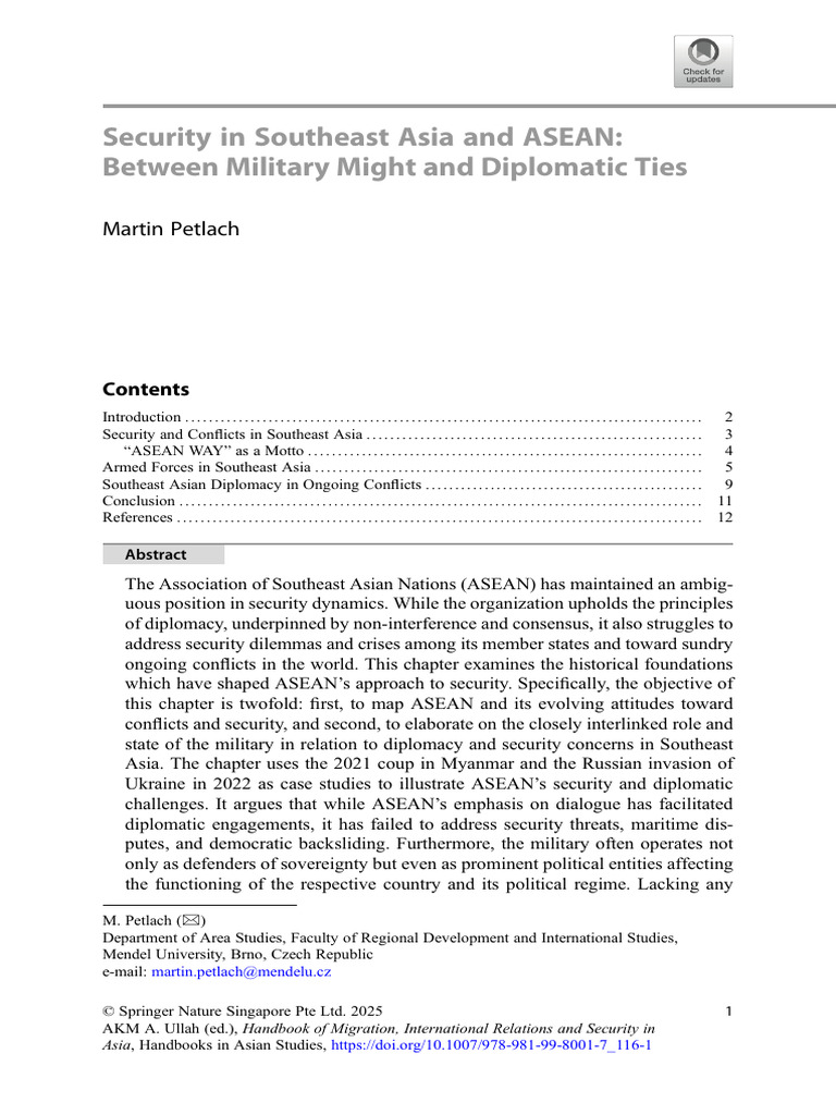 ASEAN Security: Military and Diplomacy | PDF | Southeast Asia | Thailand