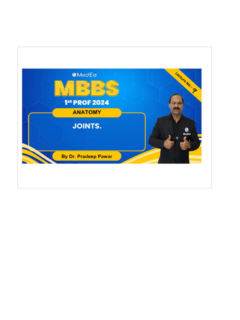 Joints 01 - Class Notes PDF | PDF