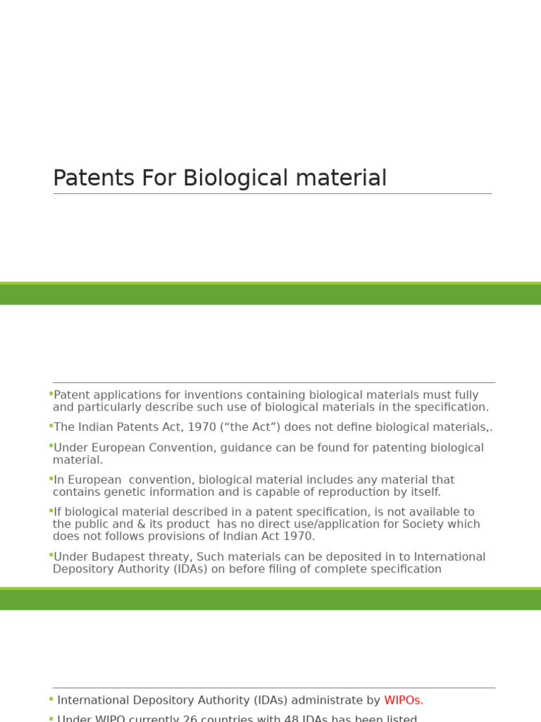 Patenting Biological Materials in India | PDF | Patent | Organisms