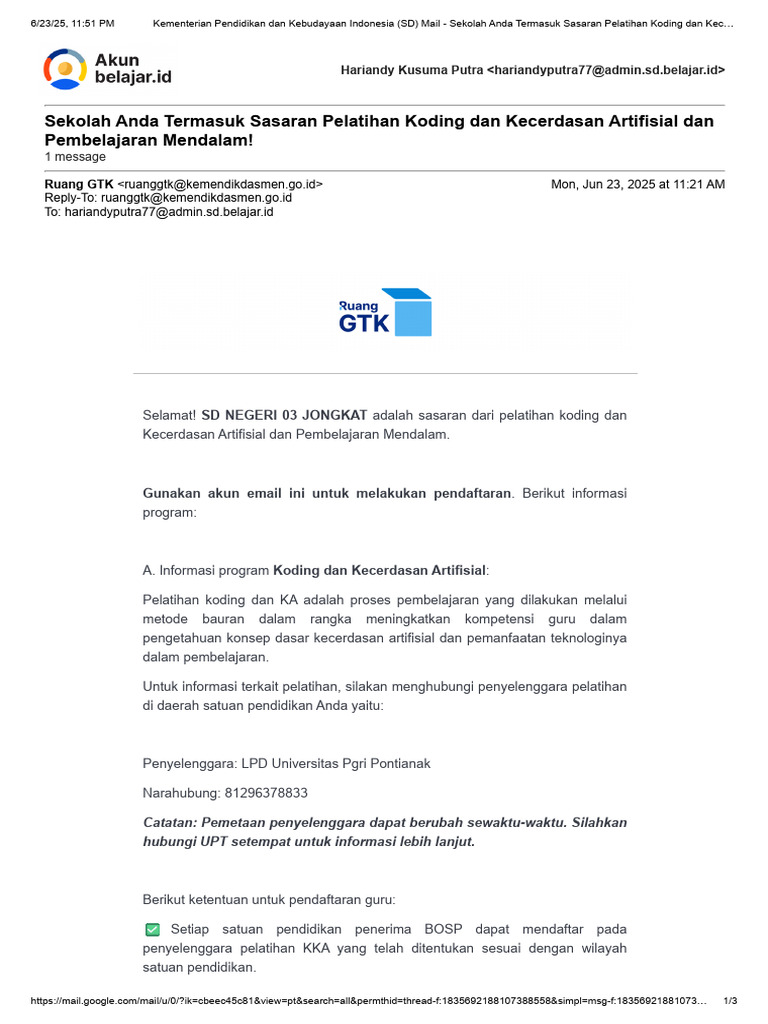 Sekolah Anda Termasuk Sasaran Pelatihan Koding Dan Kecerdasan ...