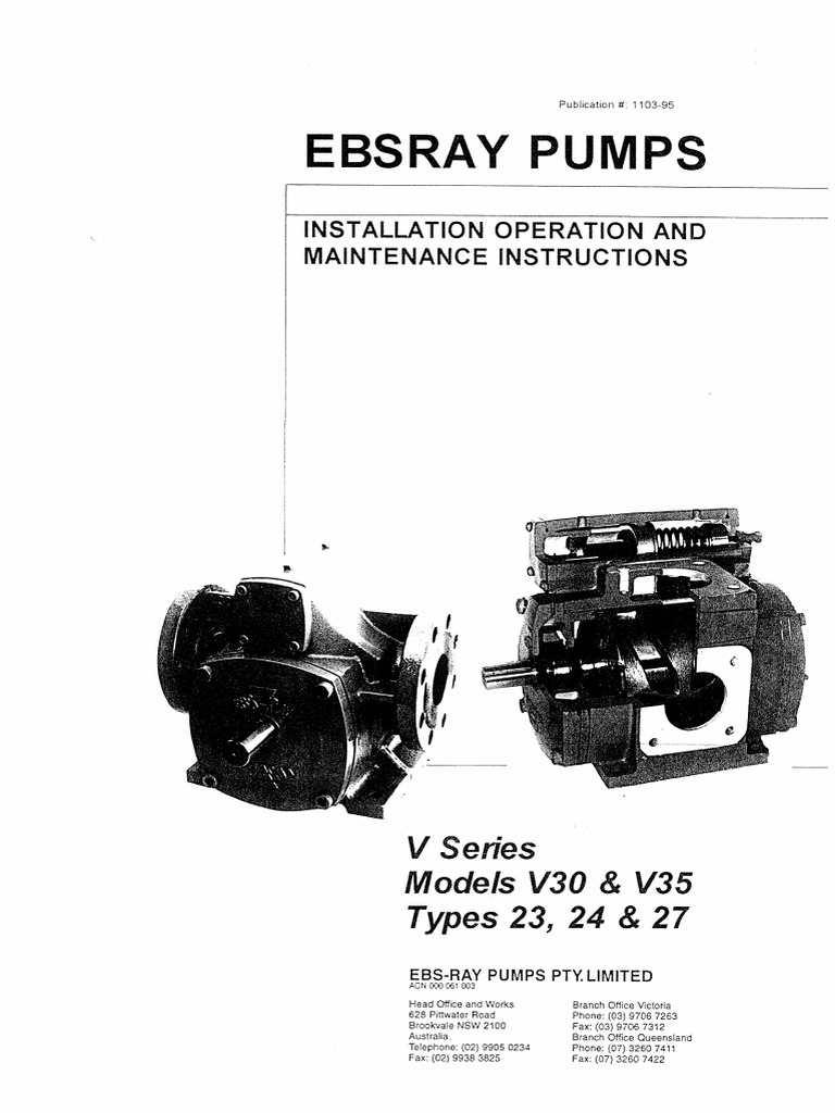 Iom-V-Series-Model-V30-V35-23-24-27 - (1) Ebsray Pump | PDF