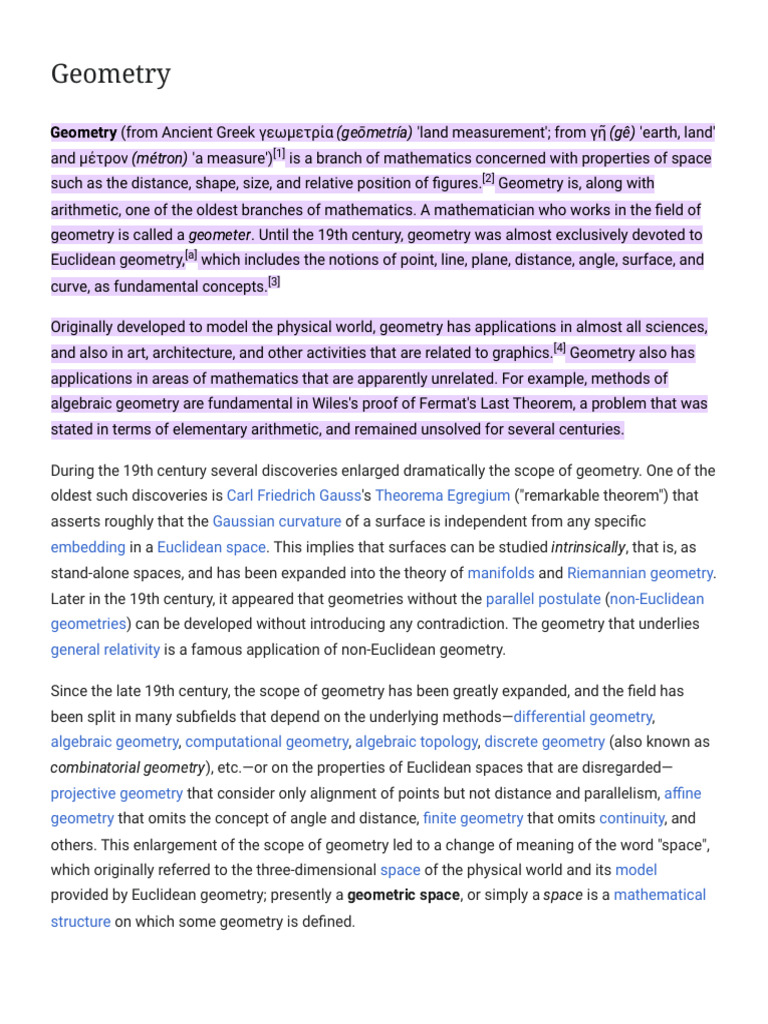 Overview of Geometry and Its History | PDF | Geometry | Line (Geometry)
