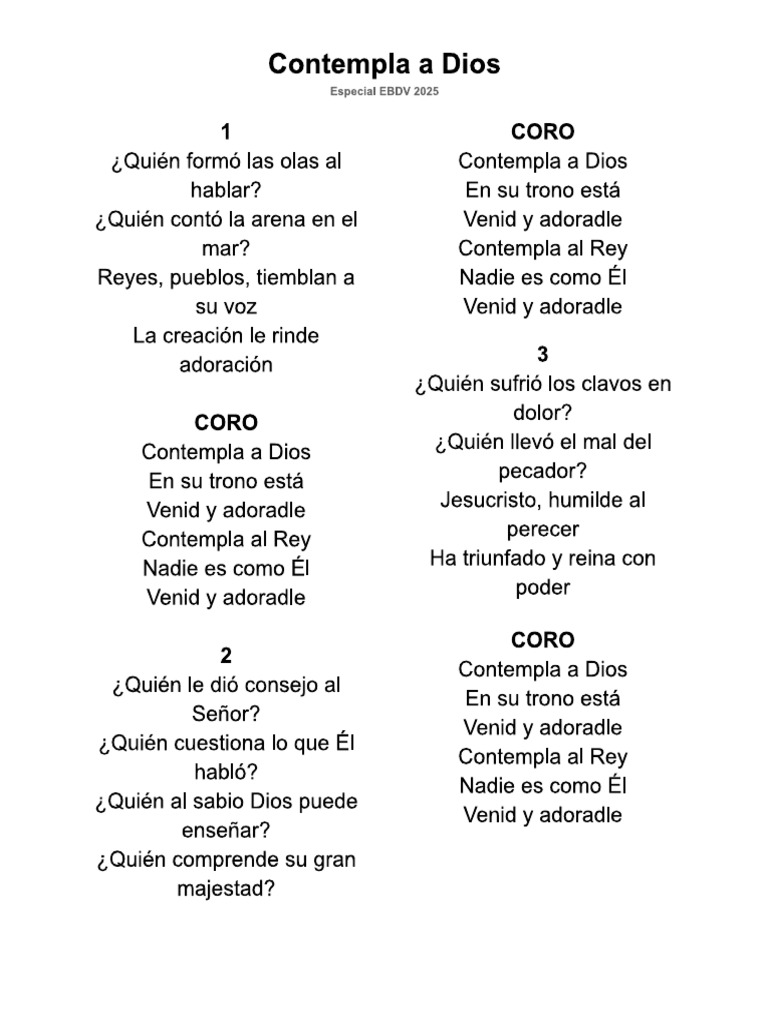 Contempla A Dios Ebdv25 | PDF
