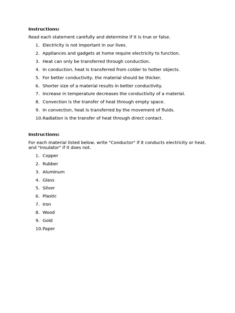 True or False: Heat Transfer Quiz | PDF