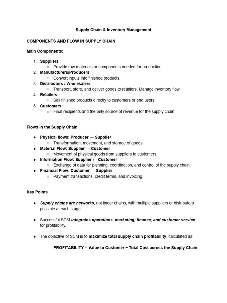 Supply Chain and Inventory Essentials | PDF | Supply Chain | Inventory
