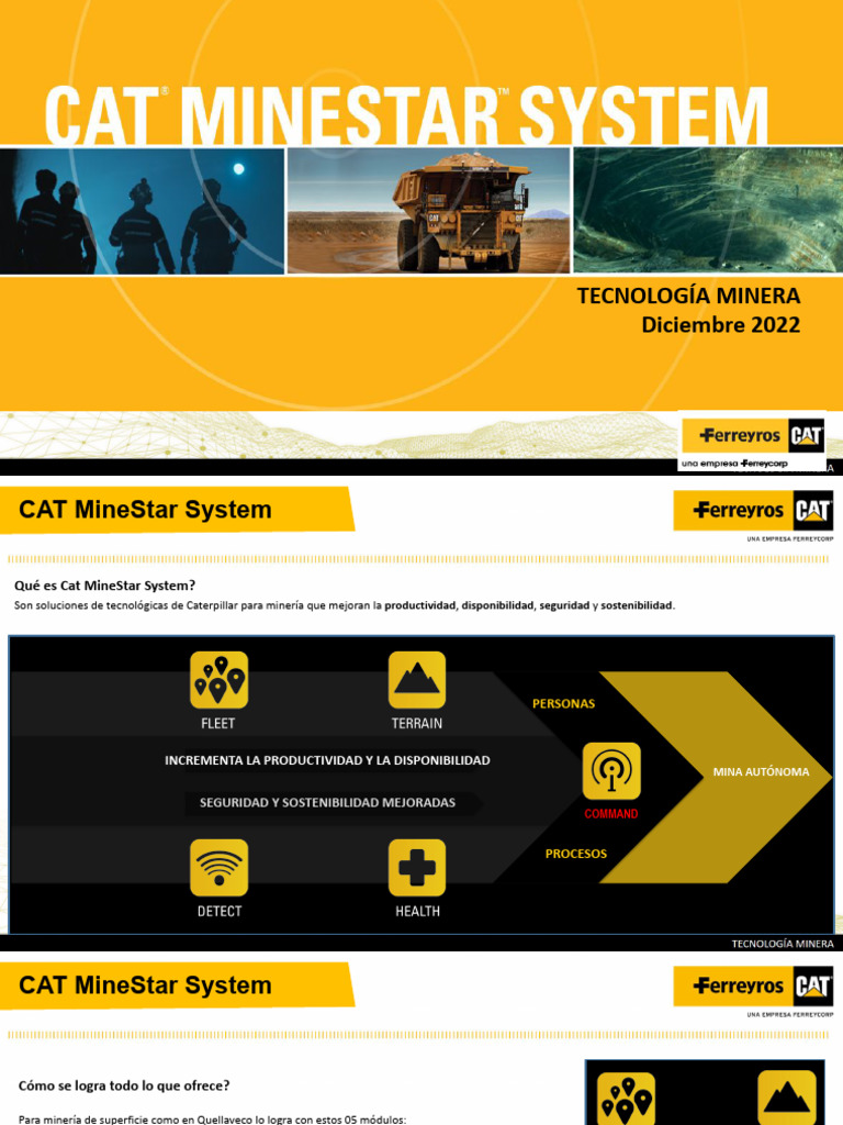 Cat MineStar Innovaci n En Miner a PDF Miner a Cami n