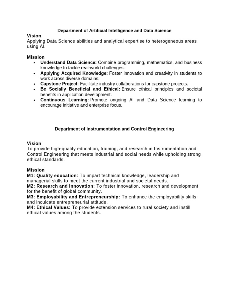 AI and Data Science Education Goals | PDF