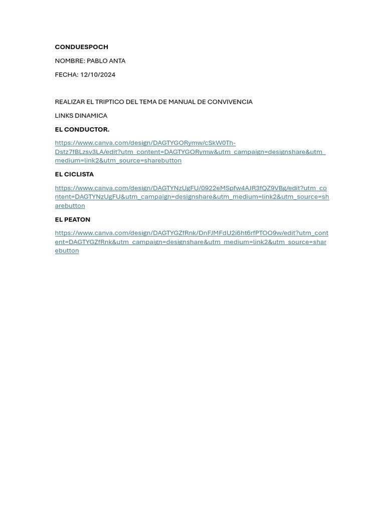 Manual de Convivencia Vial: Conductores y Peatones | PDF | Peatonal ...