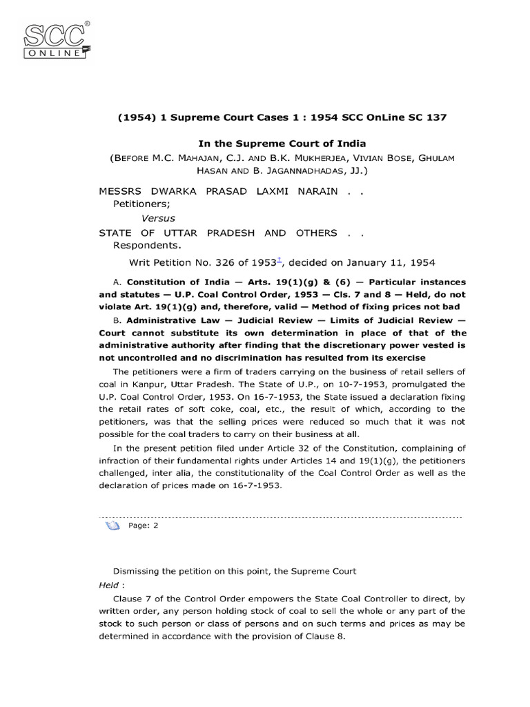 J 1954 1 SCC 1 1954 SCC OnLine SC 137 1954 SCR 803 A Shivam24259 ...