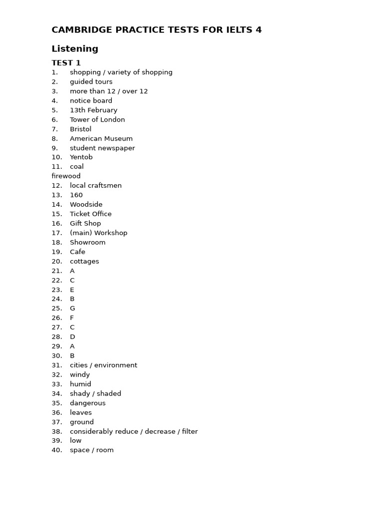 IELTS 4 Listening Test 4 Answers | PDF | Chess | Chess Theory