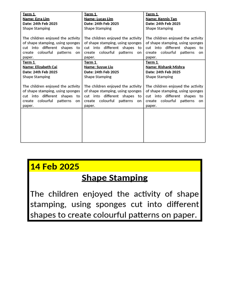 Fun Shape Stamping Activity for Kids | PDF