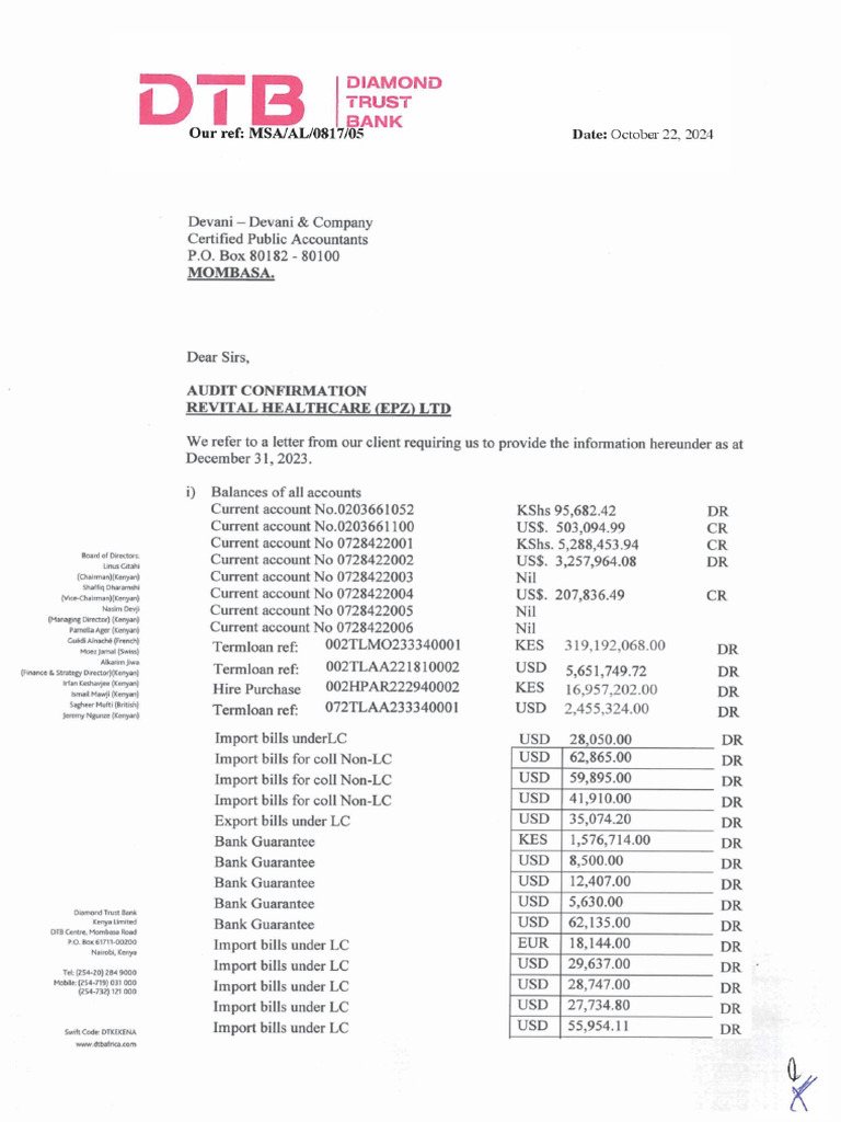Bank Confirmation | PDF