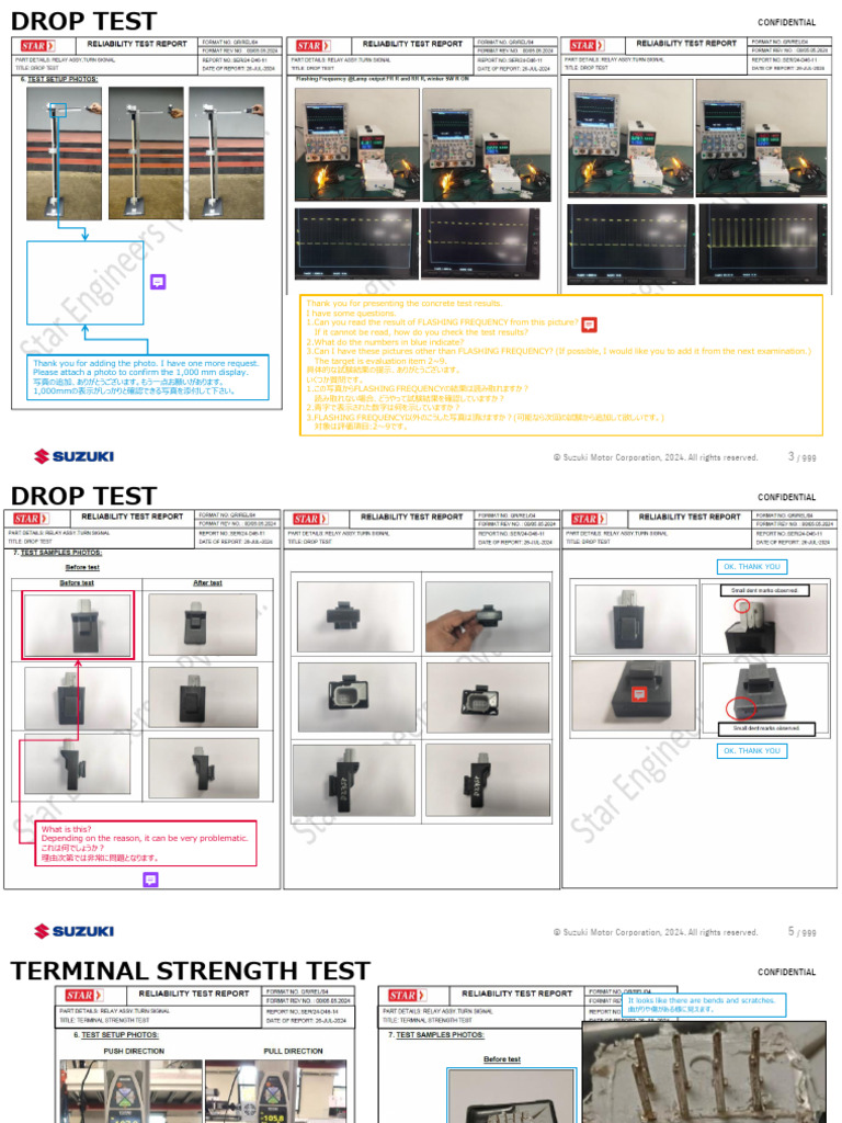 【RE】37L - RELAY ASSYTURNSIGNAL TEST REPORT - 091024 | PDF