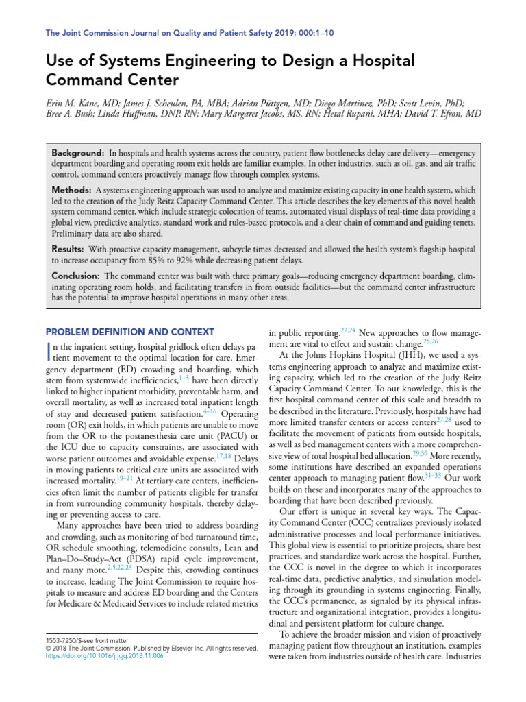 Designing a Hospital Command Center | PDF | Hospital | Emergency Department