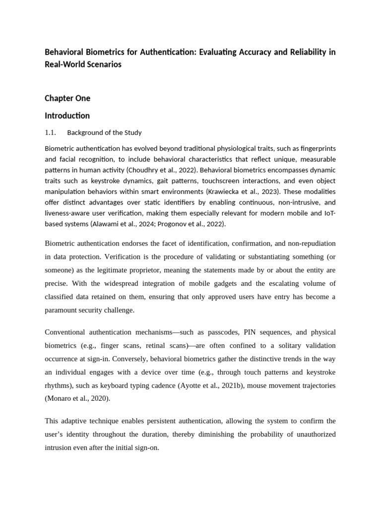 Behavioral Biometrics: Accuracy in Practice | PDF | Biometrics ...