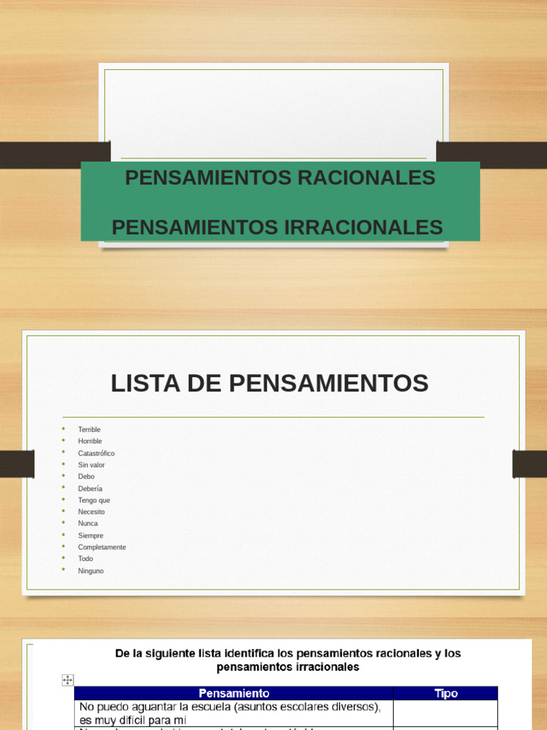 Pensamientos Racionales | PDF
