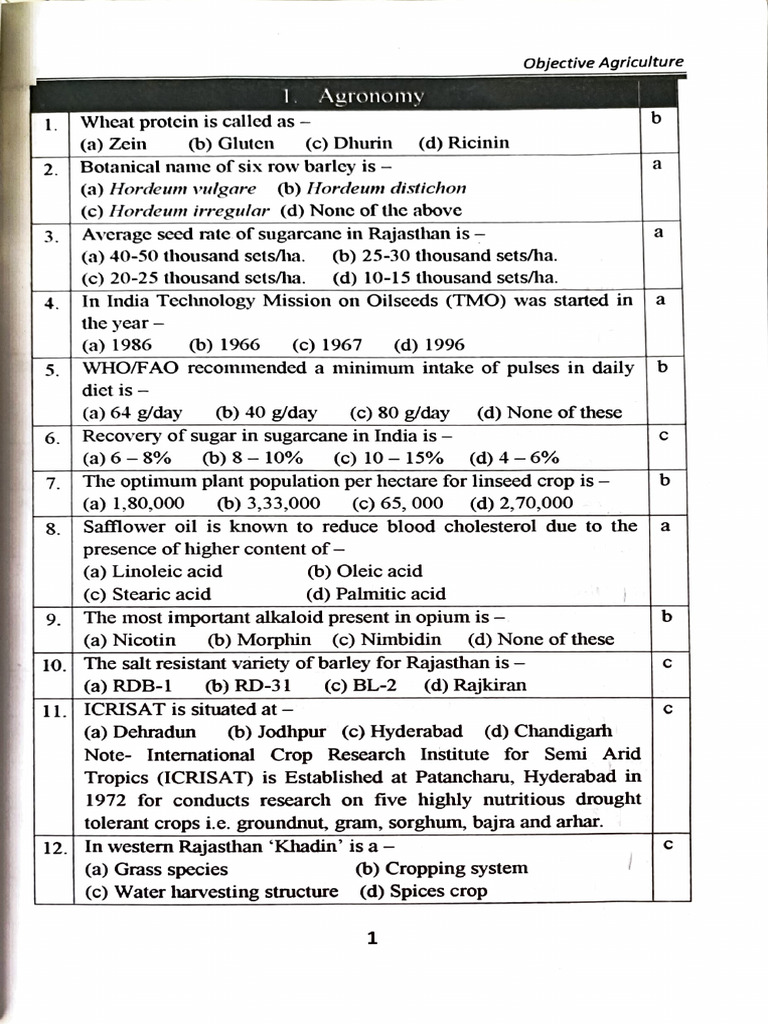 Objective of Nimraj Sunda (Agronomy) | PDF