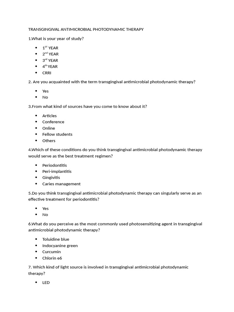 Transgingival Antimicrobial PDT Insights | PDF | Reactive Oxygen ...