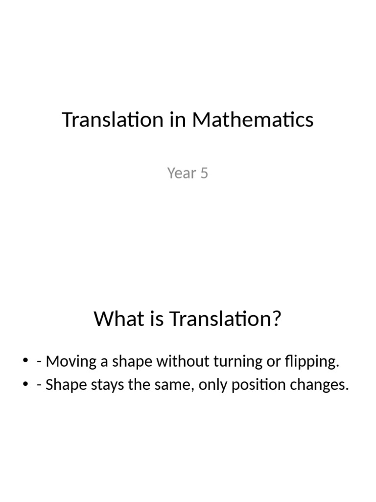 Understanding Shape Translation in Maths | PDF