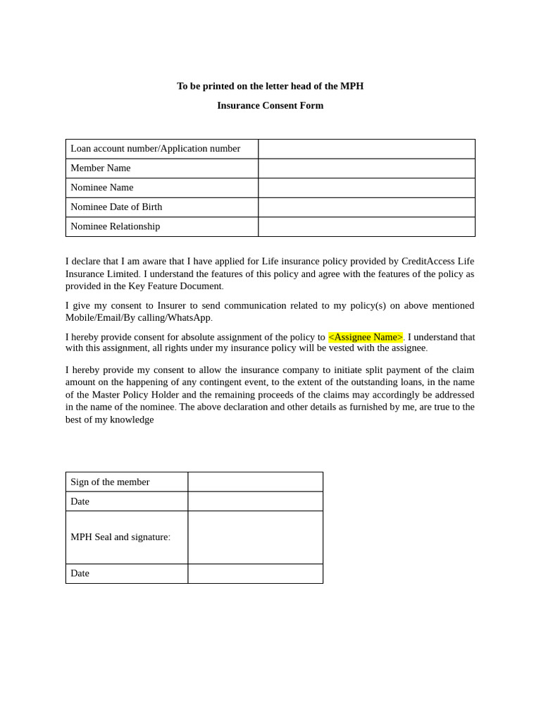 New Insurance Formok | PDF