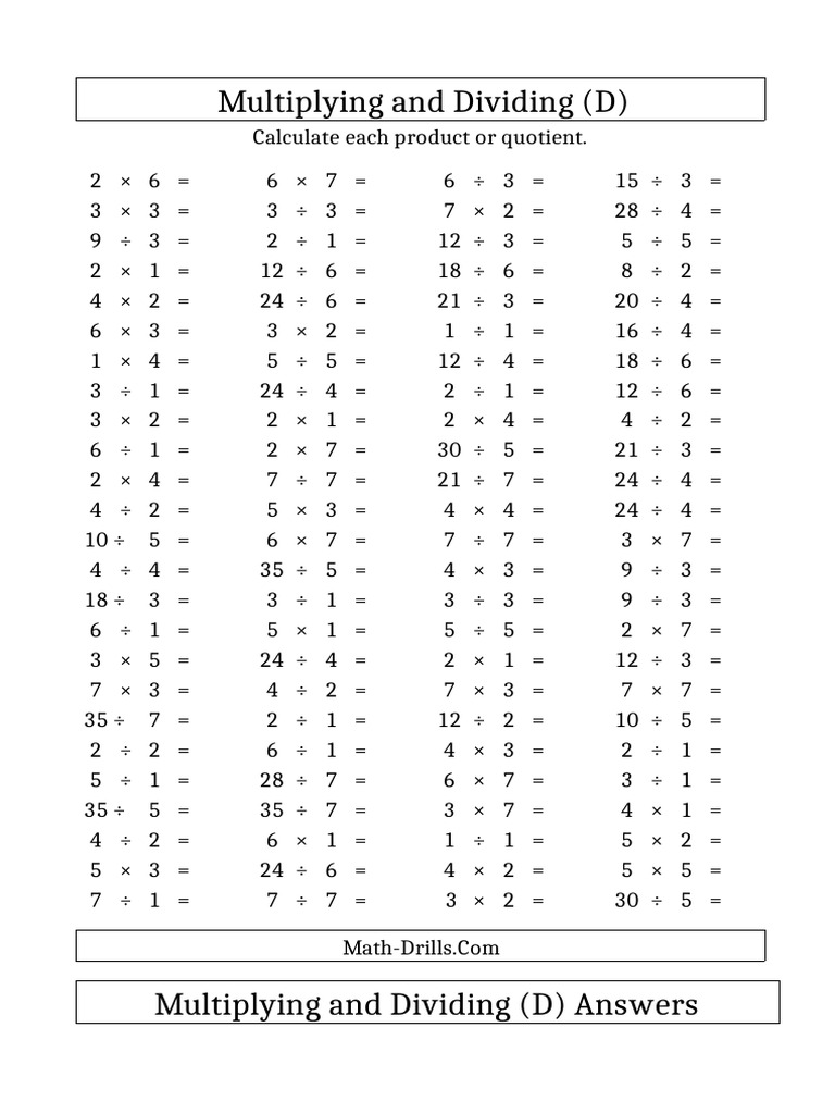Year 6 Arithmetic Test: Multiplication & Division | PDF | Arithmetic ...