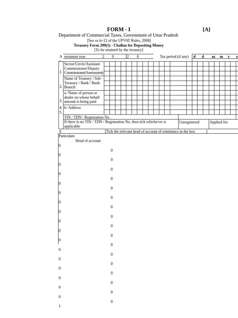 UPVAT Payment Challan Form | PDF | Taxes | Banks