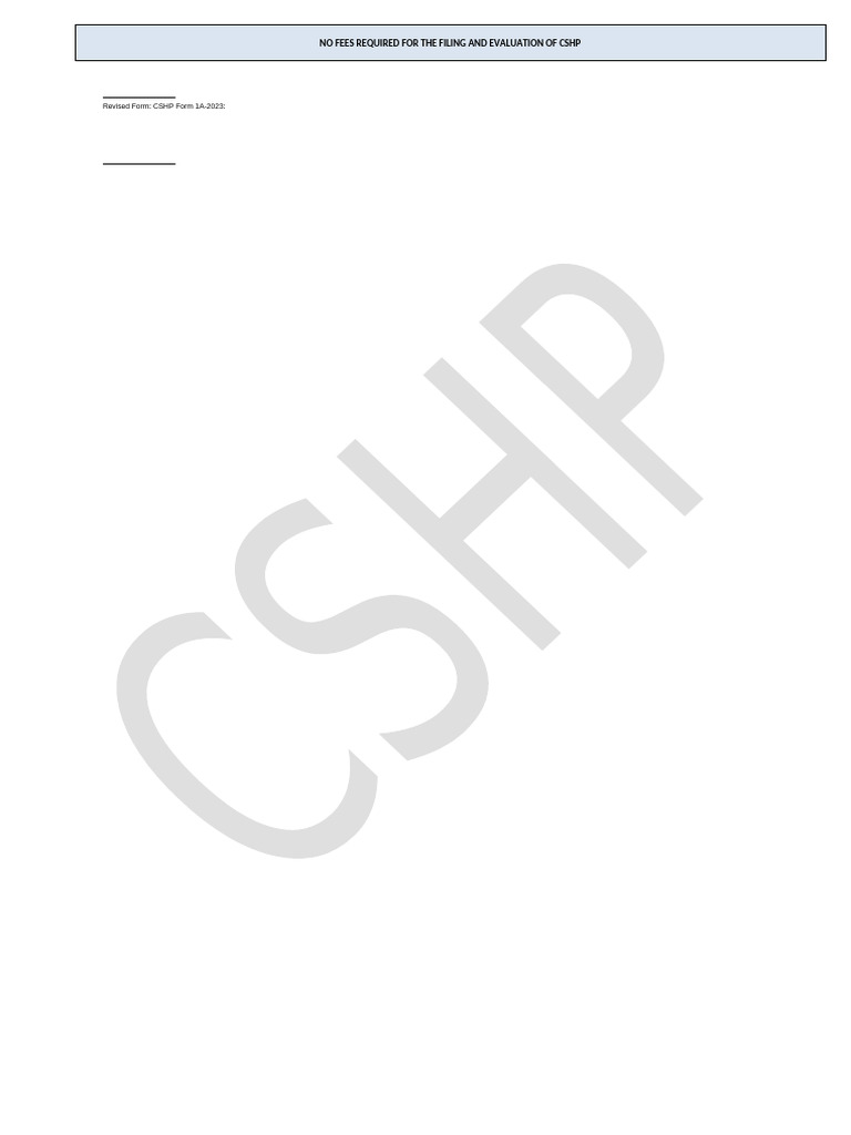 CSHP Form 1A 2023 Application Form | PDF | General Contractor