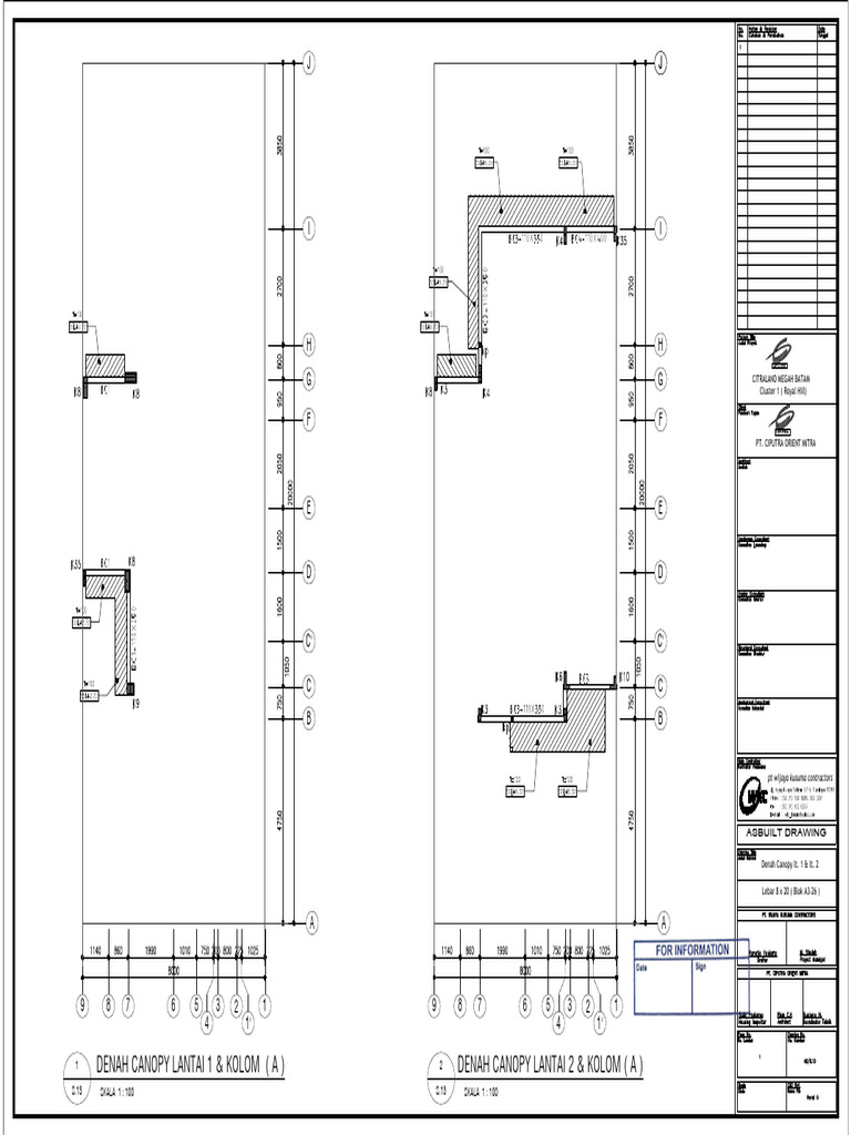 As-Built Canopy Drawings for Cluster 1 | PDF