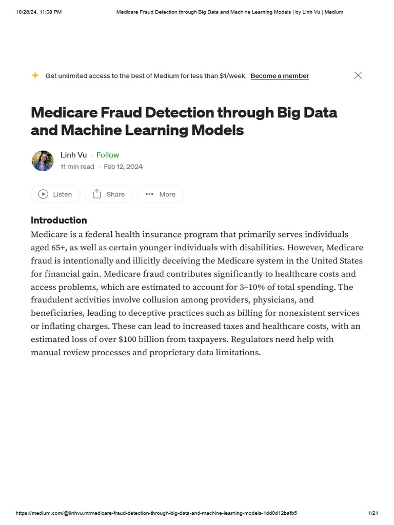Medicare Fraud Detection with AI Tools | PDF | Machine Learning ...