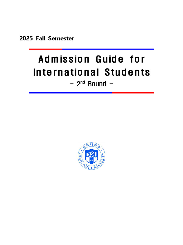 Dong-Eui University Admission Guide 2025 | PDF | University And College ...