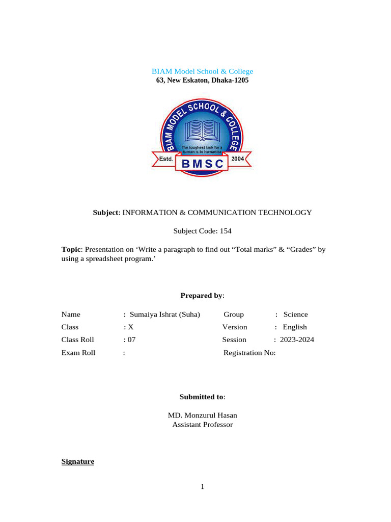 Biam Model School - Top Sheet | PDF | Spreadsheet | Microsoft Excel