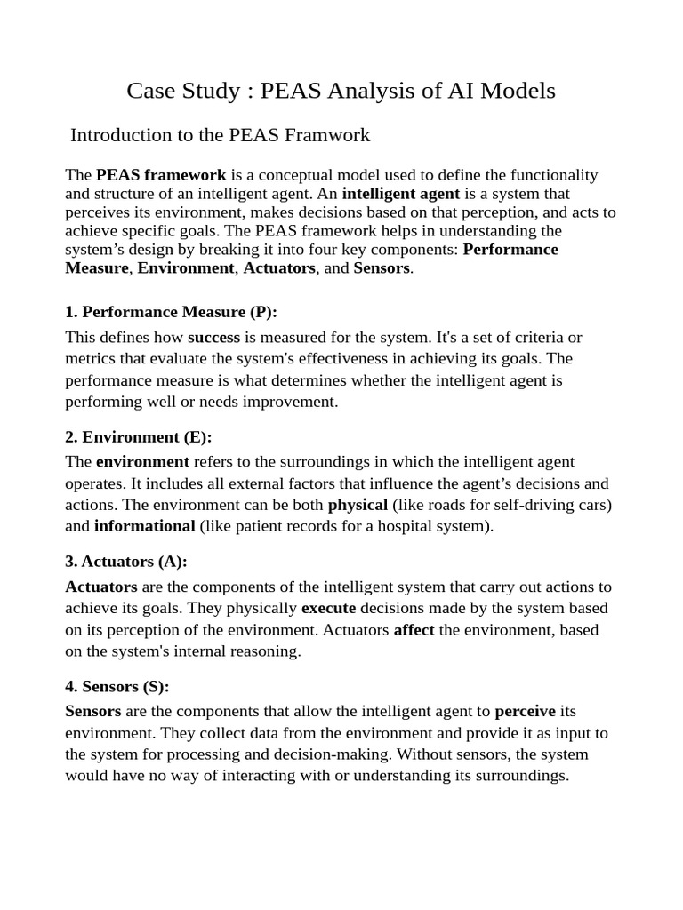 PEAS Framework for AI Models Analysis | PDF | Agriculture | Soil