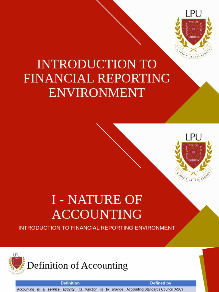 Introduction To Financial Reporting Environment | PDF | Accounting ...