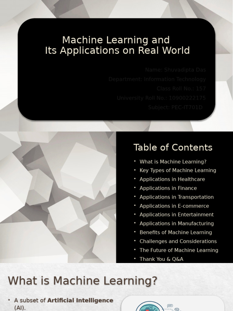 Machine Learning Applications Overview | PDF | Machine Learning | Computing
