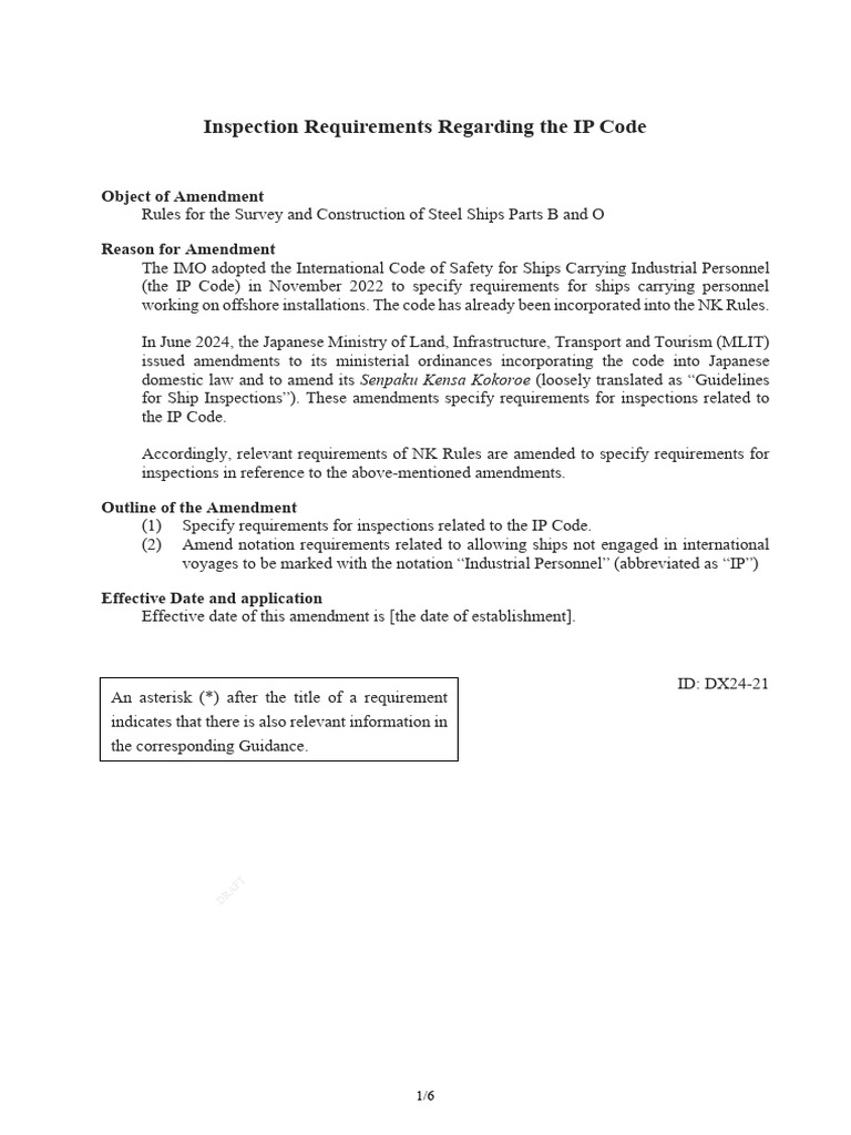IP Code Inspection Requirements Update | PDF