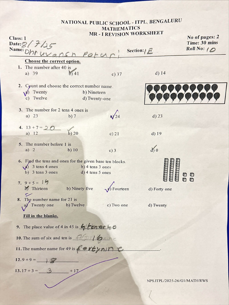 Maths Mr1 Ws | PDF