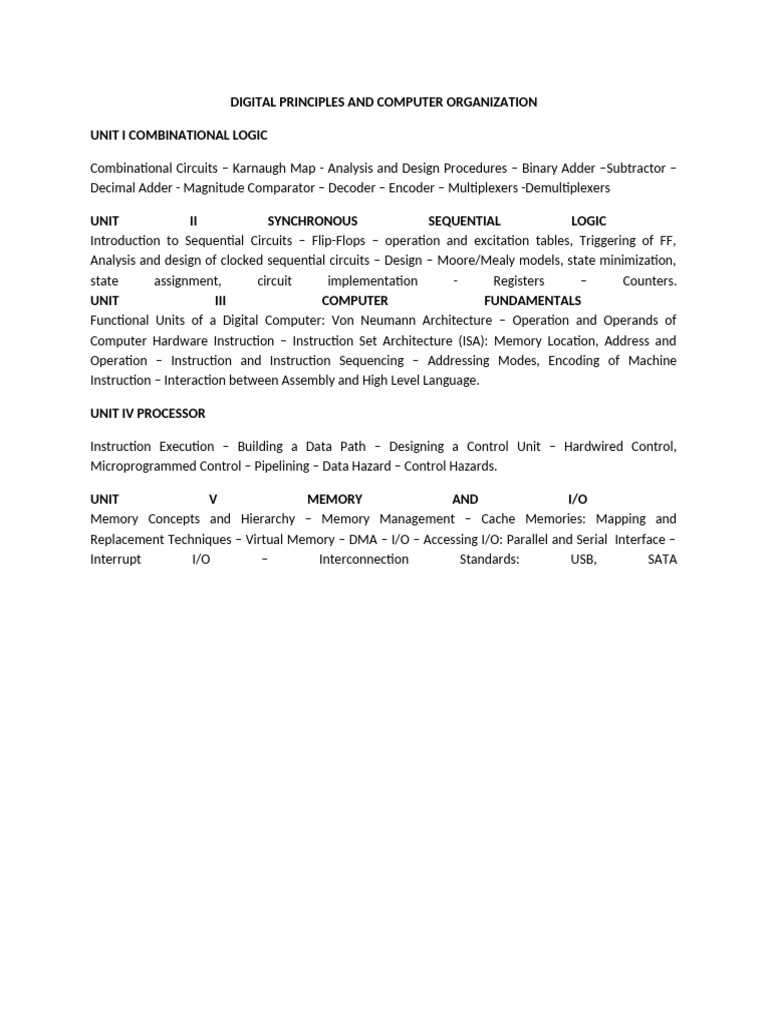 Digital Logic and Computer Organization | PDF