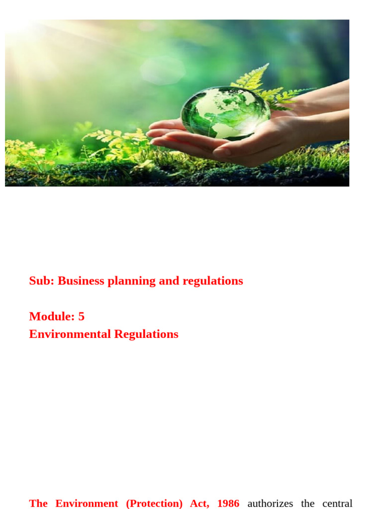 Environmental Protection Act Overview | PDF | Climate Change ...