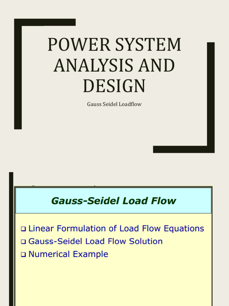 Notes 13 Gauss Seidel Load Flow | PDF