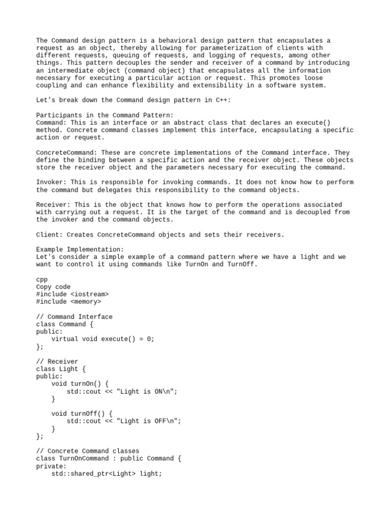 The Command Design Pattern is a Beh | PDF | Method (Computer ...