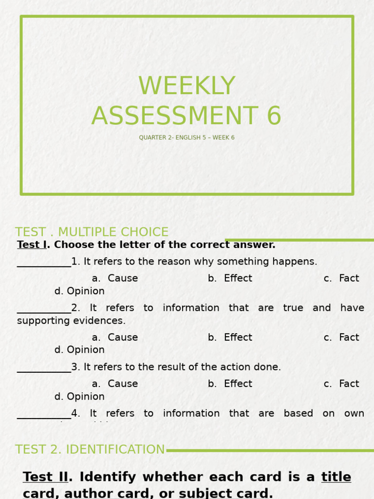 Weekly Assessment 6 | PDF