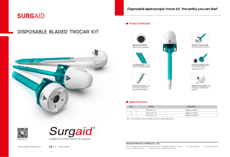 Disposable Bladed Trocar Kit Overview | PDF